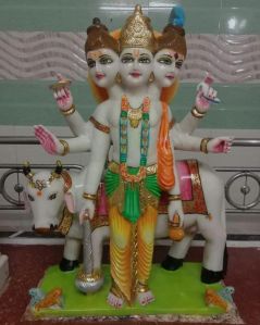 Polished Lord Dattatreya Marble Statue, Color : Multicolors, Speciality : Shiny, Dust Resistance, Packaging Type : Box