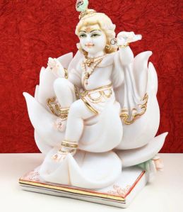 Polished Lord Krishna Marble Statue, Packaging Type : Box For Worship