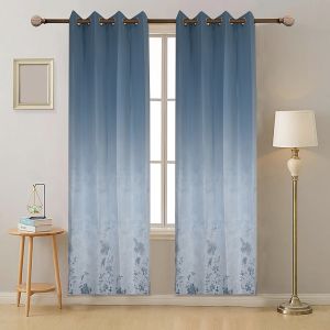 Home Collection Polyester Curtains, Color : Sky Blue 140X250cm For Window, Doors