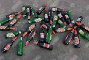 Empty Glass Bottles Scrap Sailing