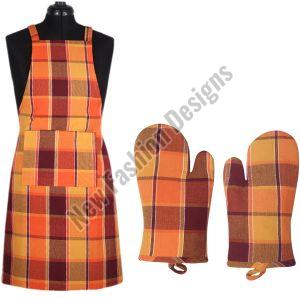 Checked Cotton Cooking Apron S, 65X70cm, Technics : Attractive Pattern, Gender : Unisex