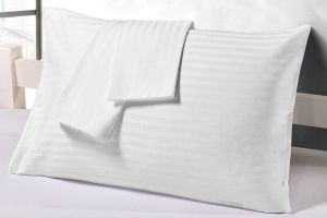 Premium Cotton White Stripe Pillow Cover