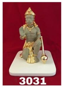 Jsk Polished Metal Lord Hanuman Statue For Religious Purpose