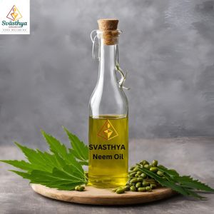 Svasthya Neem Oil, Color : Pale Yellow, Form : Liquid, Packaging Type : Plastic Bottle