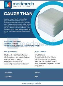 Medmech Cotton Bandage Gauze Than, Color : White, Packaging Type : Plastic Paper, Customized, Packaging Size : 100gm