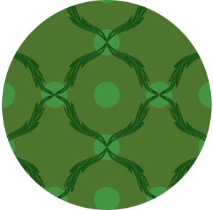 Decorative Leaf Green Geometric Pattern Fabric