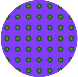 Purple and  Green Circular Design Fabric