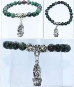 Gemstone With Ganpati Charm Bracelet