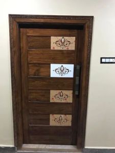 Polished Rectangle Wooden Safety Door, Color : Brown for Home