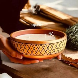 Exclusive Diwali Gift  6 Wick Terracotta Candle