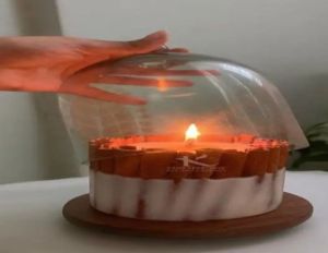 Glass Bell Jar Candle, Color : Transparent