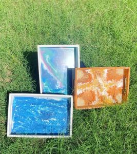 Handcrafted Wood Epoxy Serving Tray Modern