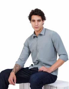 Plain Pure Cotton Slim Fit Shirt