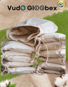 Cotton Drawstring Bags, Color : White, Brand Name : Vudogloobex