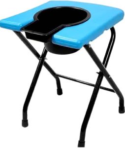 Polished Metal & Plastic Commode Stool Standard