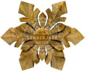 Artisan Wood Floral Medallion with Carved Petals