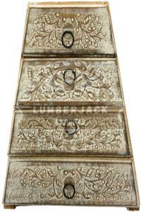 Artistic Mango Wood Floral Carved Storage Chest