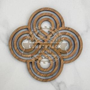 Natural Matte Polish Decorative Sheesham Geometric Accent Wall Panel