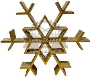 Geometric Wood Snowflake Shelf Artistic Winter