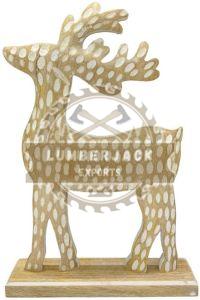 Wooden Decorware Christmas Antler Deer Sculpture Artistic Rustic
