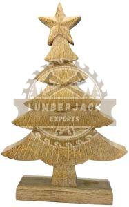 Wooden Decorware Christmas Layered Tree Sculpture Minimalist Festive