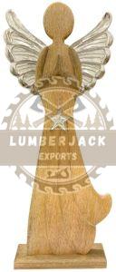 Wooden Decorware Christmas Prayer Angel Sculpture Elegant Rustic