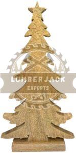 Wooden Decorware Christmas Star Tree Sculpture Classic Festive