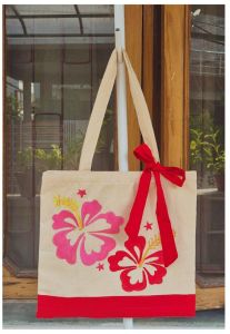 Cotton Canvas Hand Painted Tote Bag (Cute Flower), Gender : Female