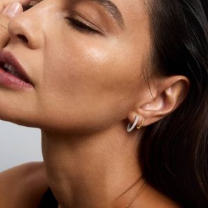 Double Tone Diamond Earrings