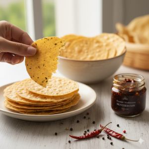 Oyster Mushroom Papad, Shape : Round