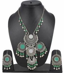 Oxidised Silver Necklace Set Versatile For Casual Or Occasional