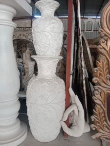 Smooth Decorative GRC Flower POT, Color : Natural White