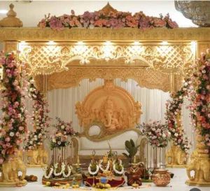 Fiber Wedding Mandap, Color : Golden