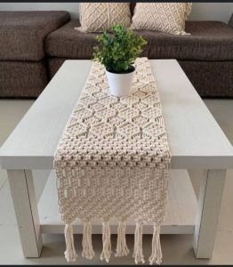Cotton Rope Creamy Handmade Macrame Table Runner
