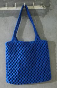 Designer Blue Handcrafted Macrame Sling Bag