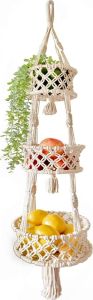 Multi Level Handmade Macrame Fruit Hanging Basket