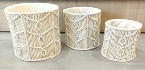 Round Cotton Rope Macrame Storage Basket