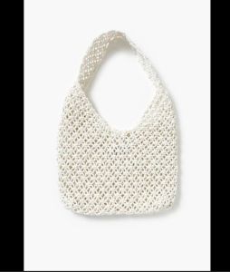 Cotton Off White Macrame Tote Bag