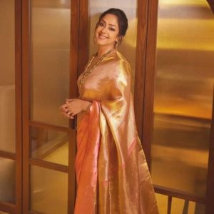 Ladies Jyothika Inspired Banarasi Tissue Silk Saree