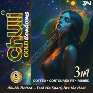 Chulli Gold 3 Pcs Dotted Plain Condoms