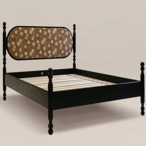 Black Modern Wooden Double Bed