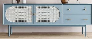 Blue Wooden TV Unit