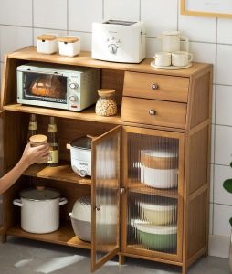 Brown Wooden Crockery Cabinet