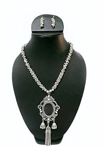 Ladies Oxidized Silver Necklace Set