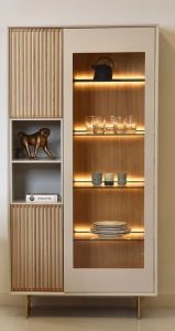 Modern Crockery Cabinet With 4 Ply Shelves & Profile Lights