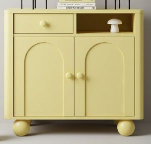Modern Yellow Wooden Console Cabinet with Storage