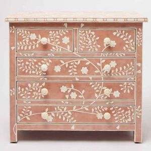 Wood Rectangular Storage 8 Drawers Console Table