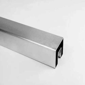 Smooth Finish Stainless Steel Slotted Square Pipe, Color : Silver