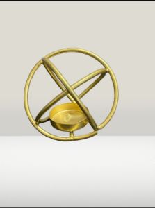 Golden Round Candle Holder