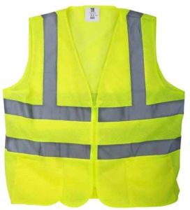 Polyester Reflective Striped Unisex Industrial Safety Vest